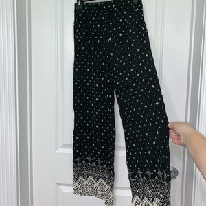 Black and white tribal print palazzo pants